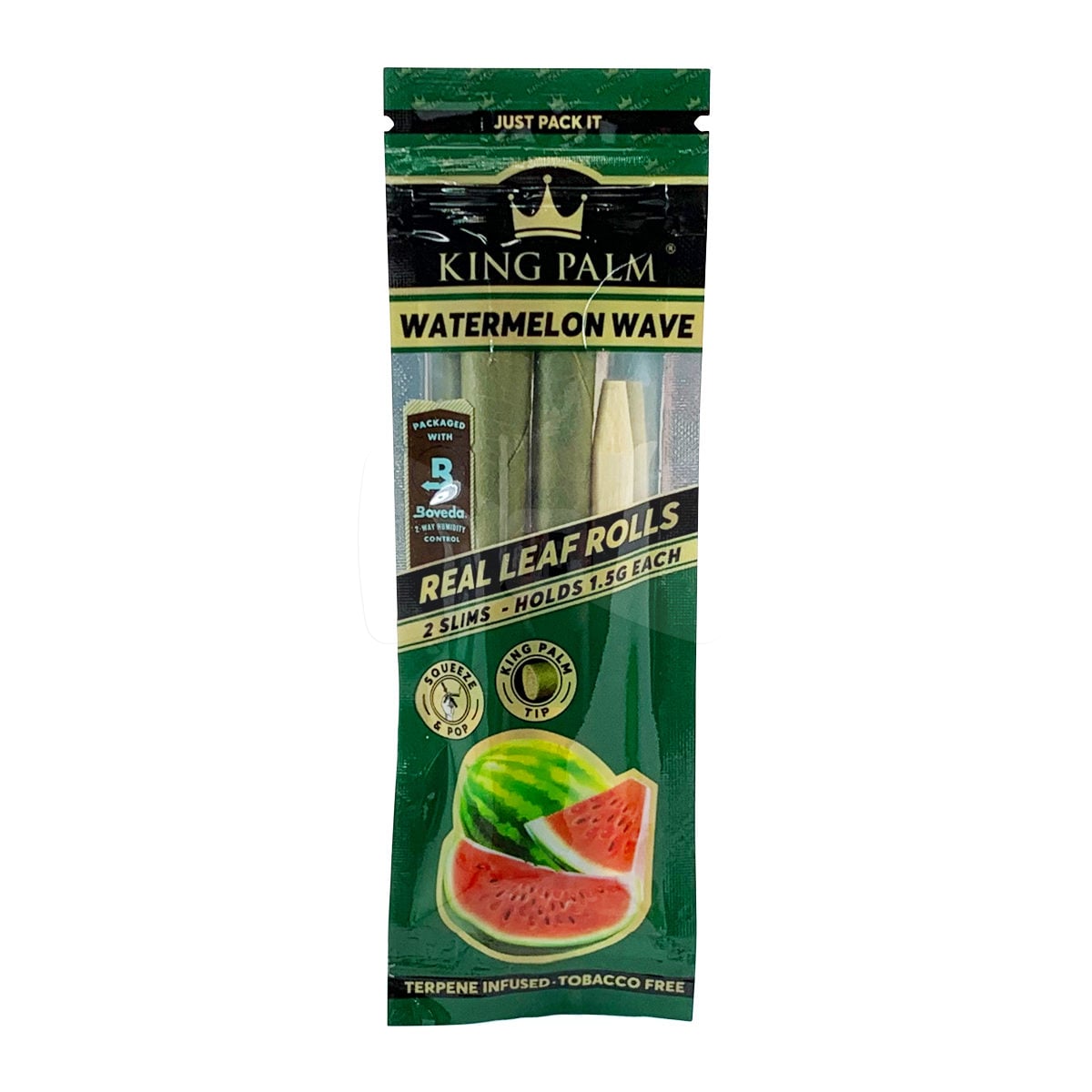 King Palm 2pk Mini Size Flavored Wraps -Watermelon Wave