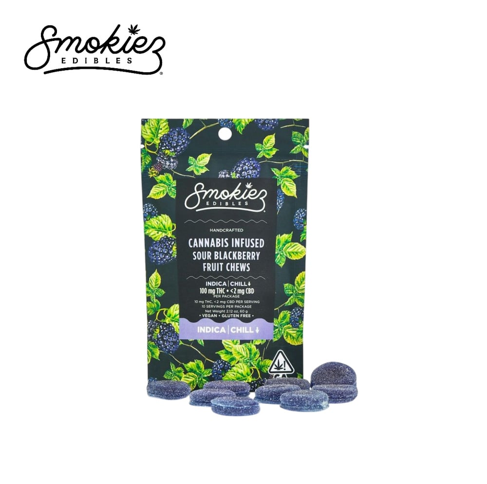 SOUR BLACKBERRY 100MG 10 PACK FRUIT CHEWS