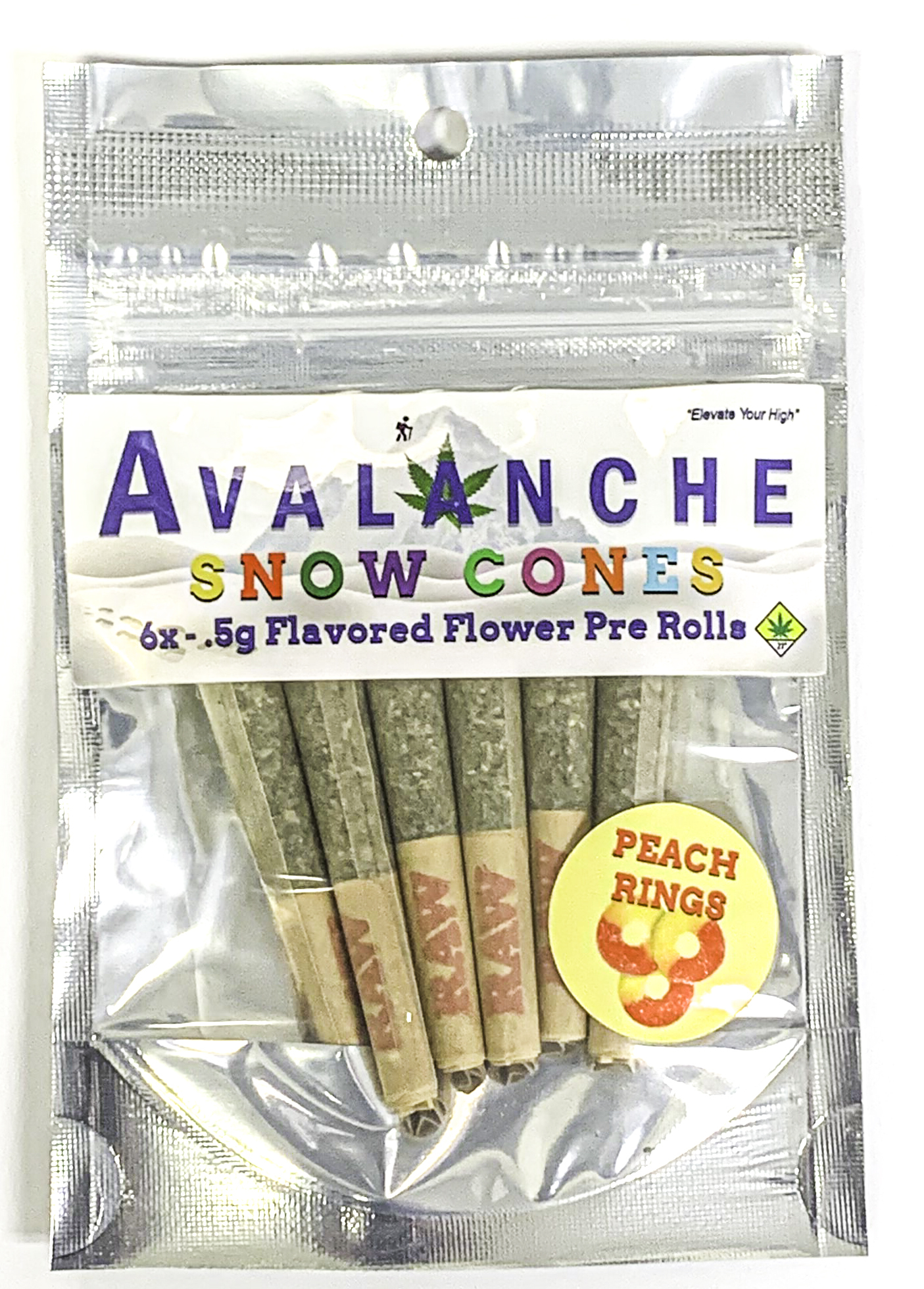Peach Rings 5g Avalanche 6 Pack Snowcones Jane