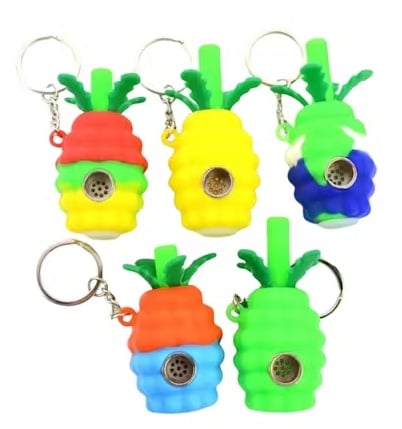 Mini Silicone Pineapple Pipe/Key Chain