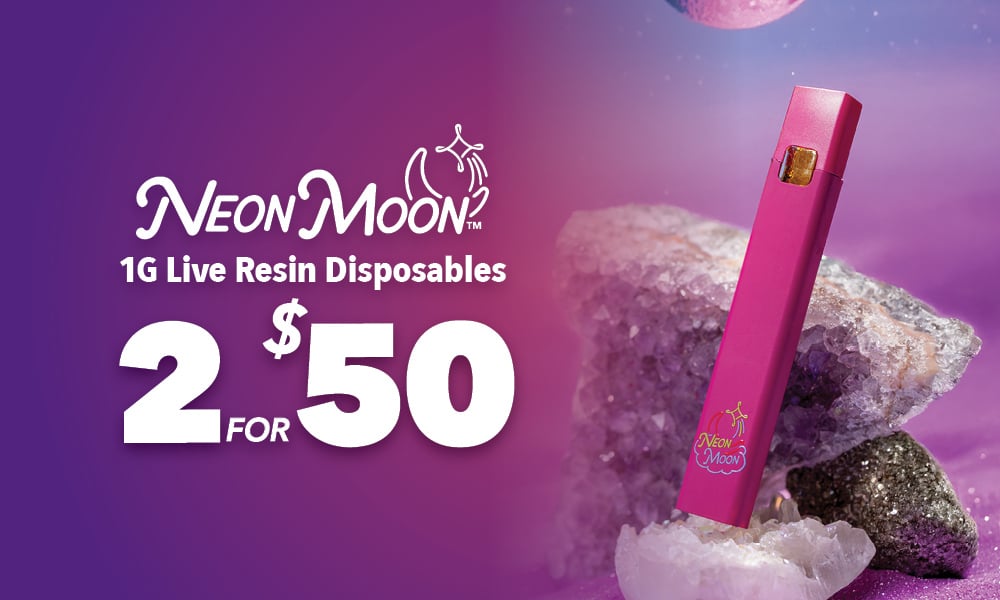2 for $50 Neon Moon 1g LR Disposable special