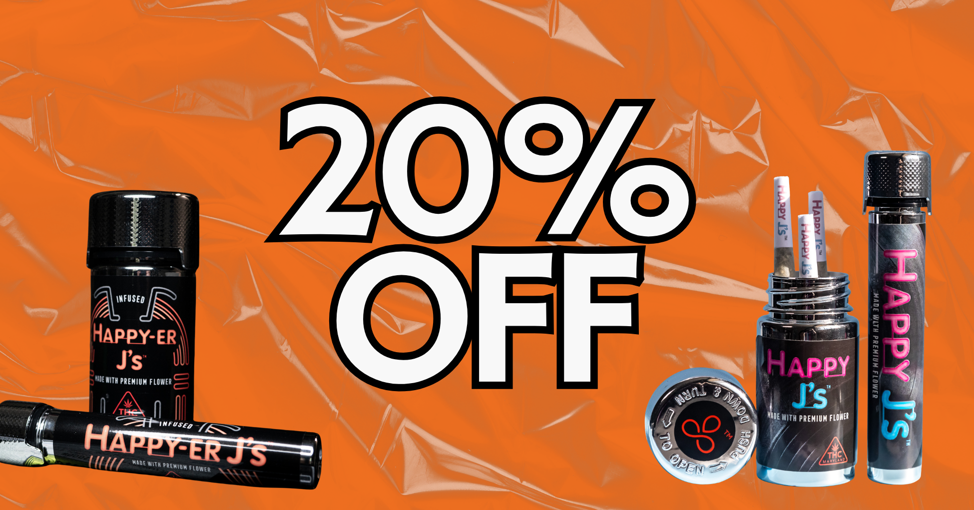20% Off Happy j's & Happy-ers J's P.R.s special