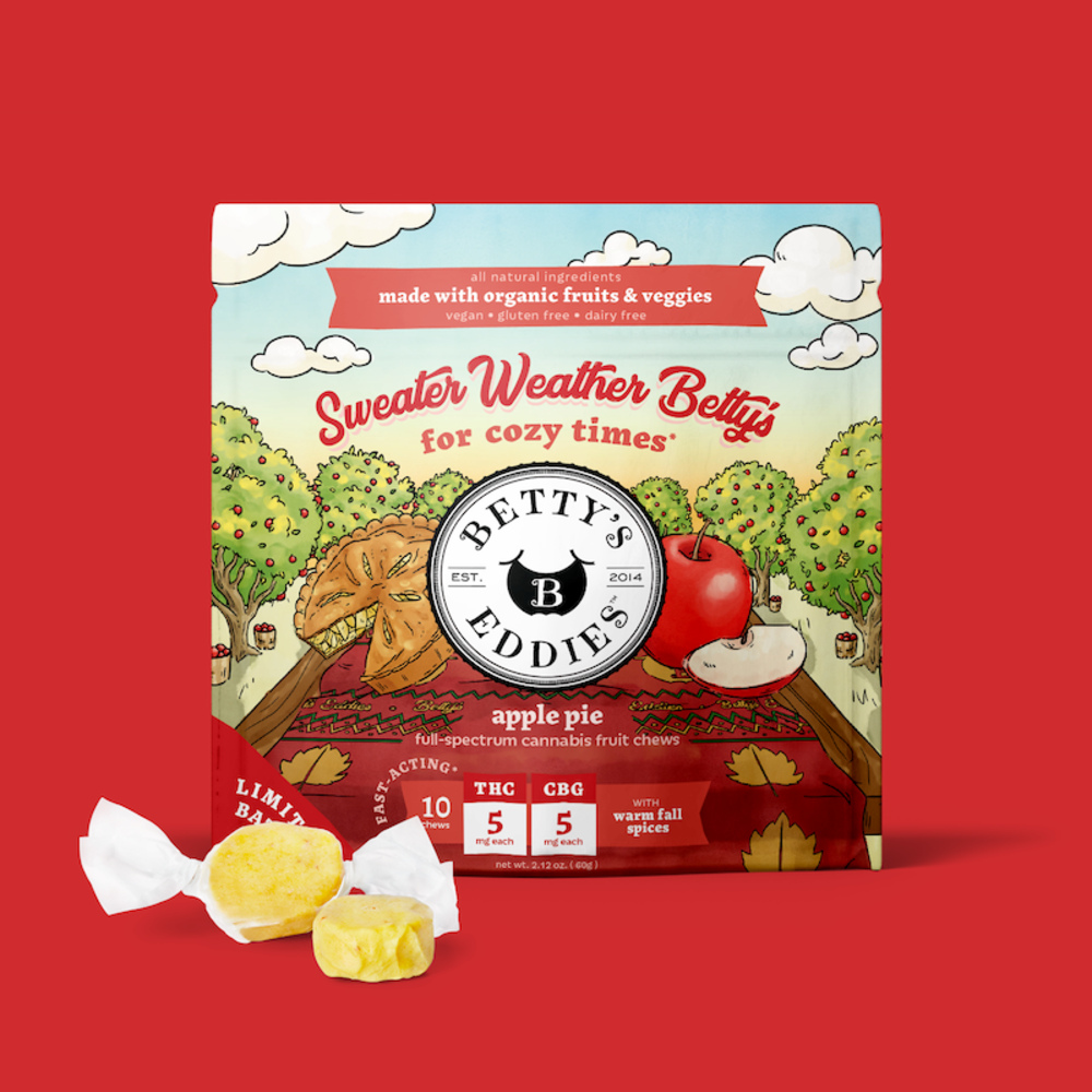 Betty's Eddies - Apple Pie "Sweater Weather" 1:1 Chews (50mg) Betty's Eddies - Apple Pie "Sweater Weather" 1:1 Chews (50mg)