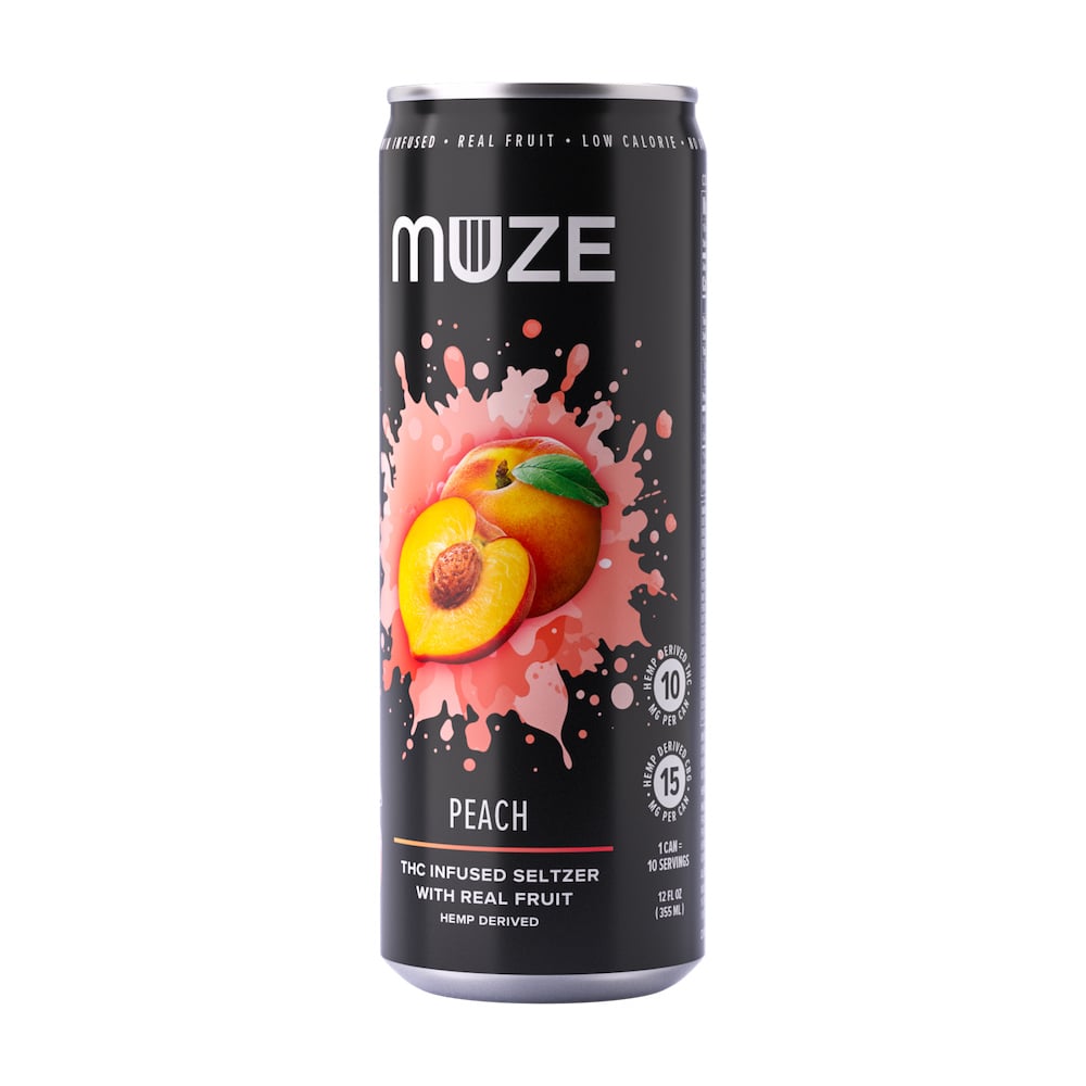 MUZE - Hemp-Derived Peach 12oz (10mg THC 15mg CBG)