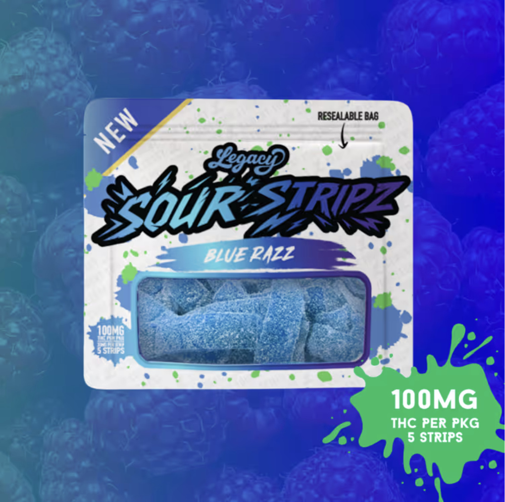 Blue Razz Sour Stripz [5pk] (100mg)