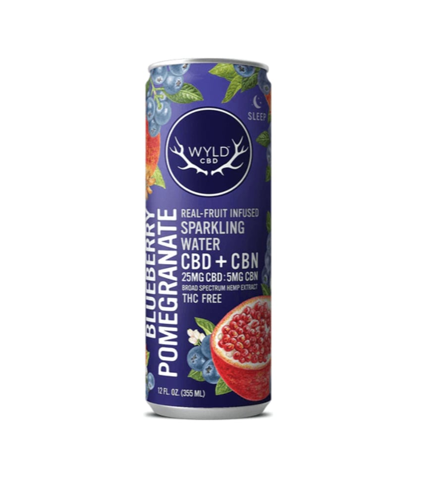 Hemp Derived CBN Sparkling Water Blueberry Pomegranate