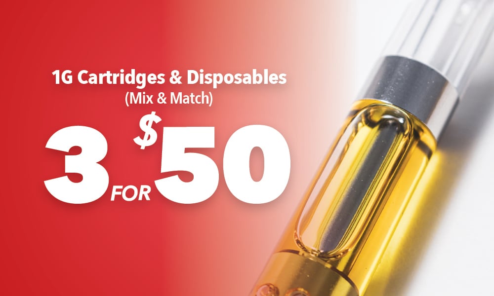 3 for $50 (Select) 1g Cartridges & Disposables special
