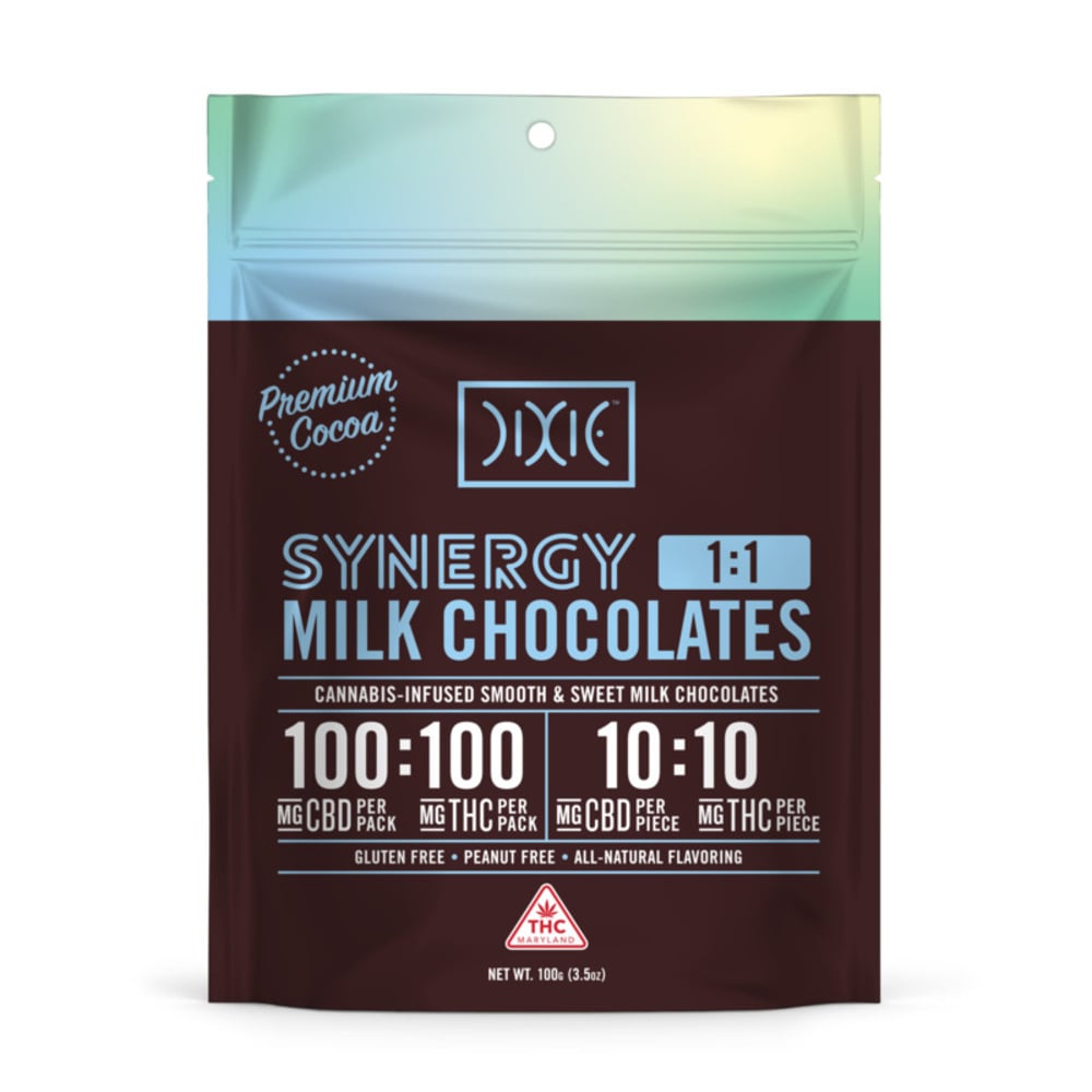 1:1 SYNERGY Milk Chocolate (100mg CBD/100mg THC) 1:1 SYNERGY Milk Chocolate (100mg CBD/100mg THC)