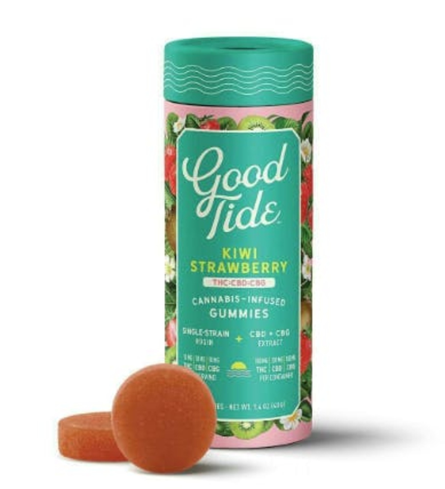 Good Tide - Kiwi Strawberry THC:CBD:CBG Rosin Gummies (100mg 10pk)