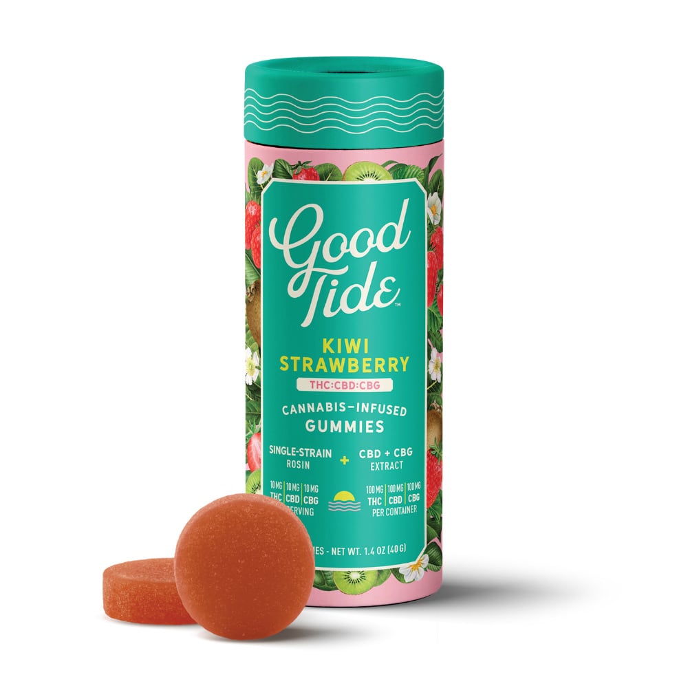 Kiwi Strawberry 1:1:1 CBD + CBG Single-Strain Rosin Gummies