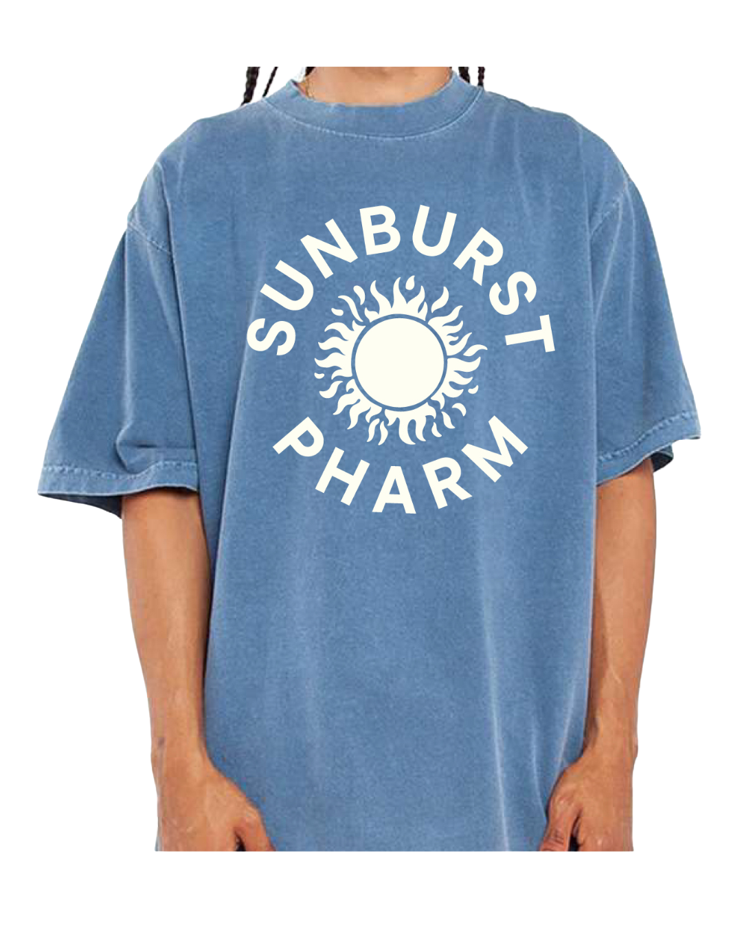 2025 Oversized Sunburst T-Shirt - Denim [2XL]