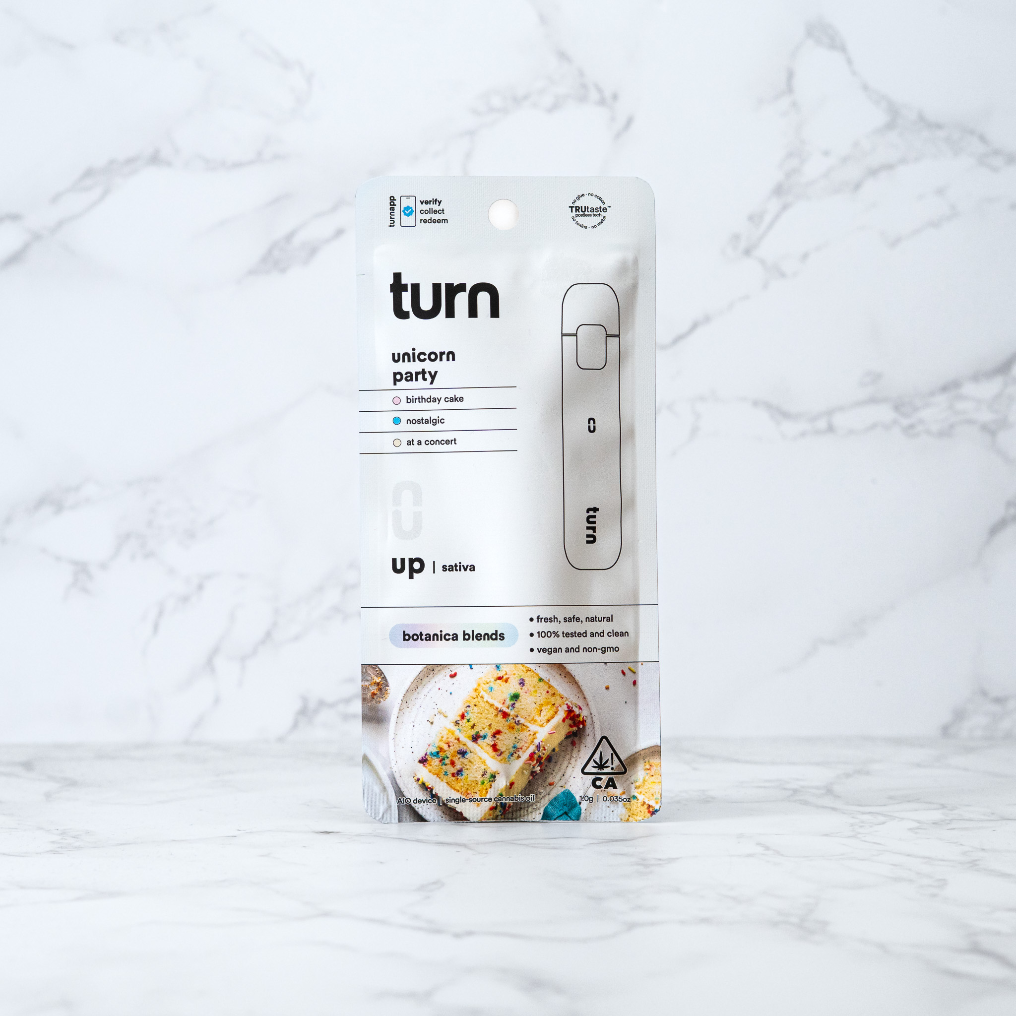 TURN - UNICORN PARTY - 'BOTANICA BLENDS' ALL IN ONE VAPE CART - SATIVA - [1G]