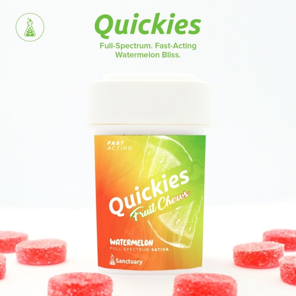 Quickies - Fast Acting Watermelon Full Spectrum Gummies (100mg) Quickies - Fast Acting Watermelon Full Spectrum Gummies (100mg)