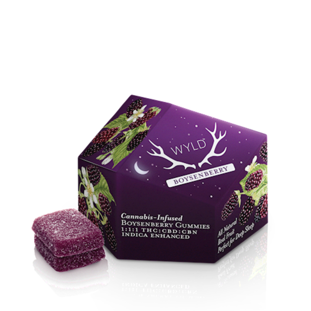 Boysenberry 1:1:1 CBD:CBN + Indica Enhanced Gummies | 100mg THC:CBD:CBN
