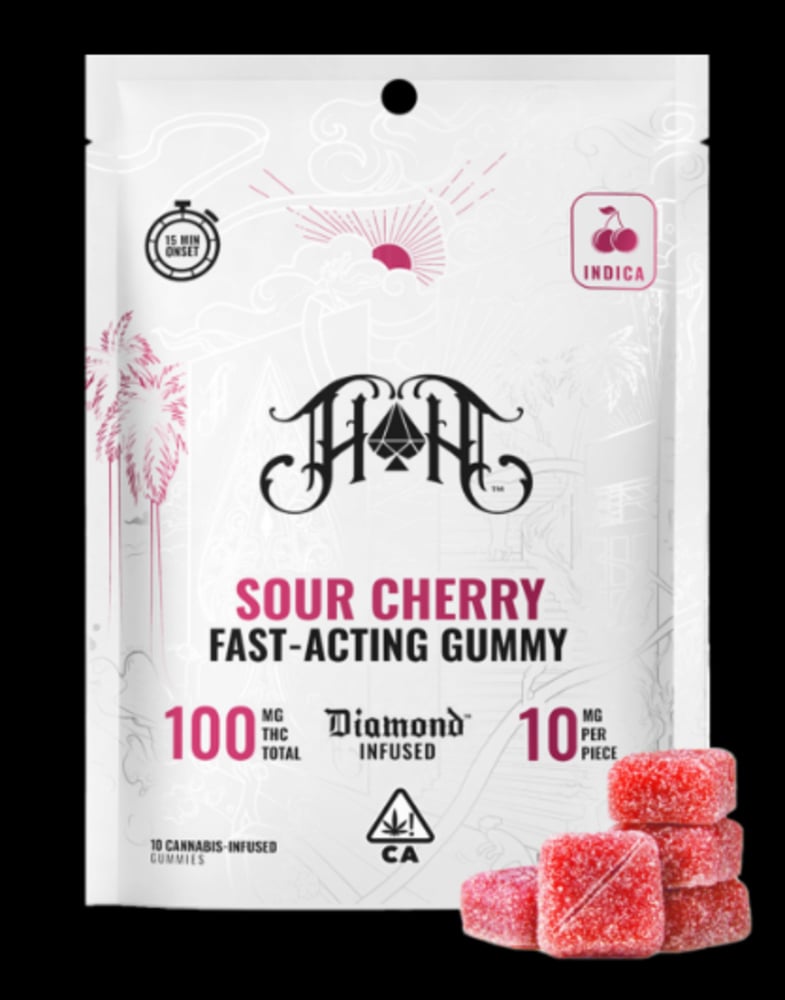 Sour Cherry | Indica - Fast-Acting Gummies - 100mg THC Sour Cherry | Indica - Fast-Acting Gummies - 100mg THC