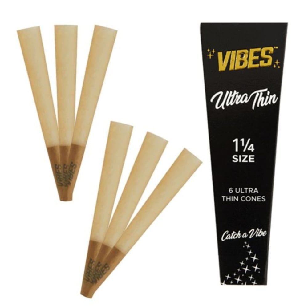 Classic (Black) 1.25 Size Ultra Thin Cones - 6pk