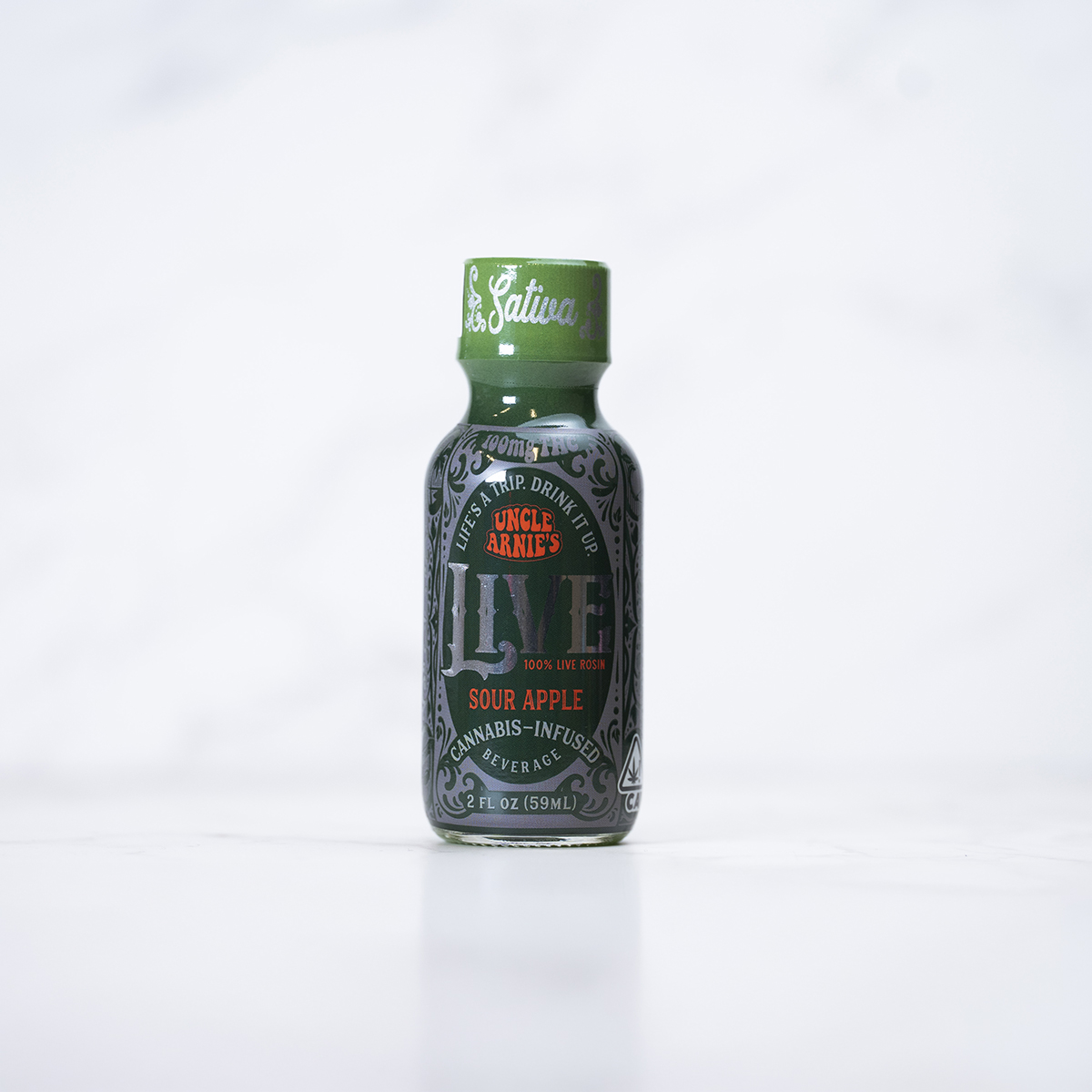 UNCLE ARNIES - SOUR APPLE - 'LIVE ROSIN' SHOT - (2 FL OZ) - [100MG]