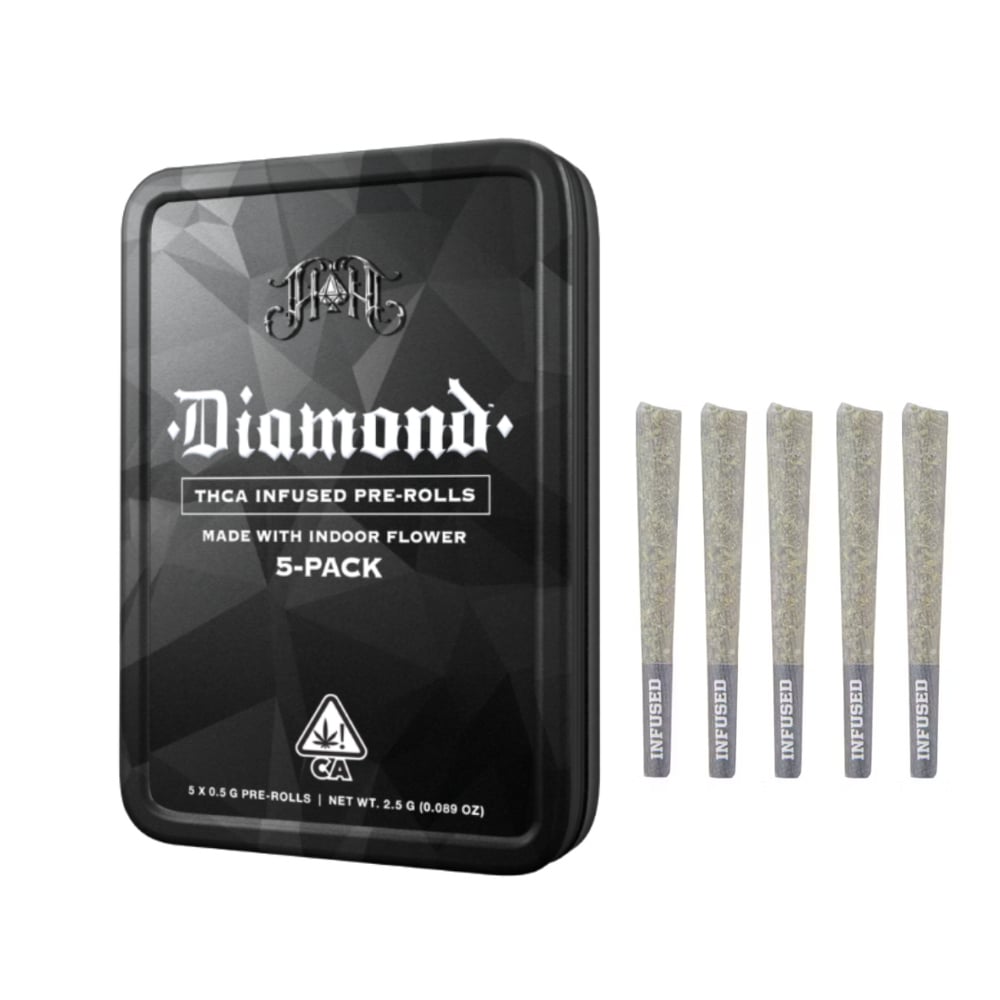 Lemonberry Lantz | Hybrid - Diamond THCA-Infused Pre-Rolls - 2.5G 5-Pack
