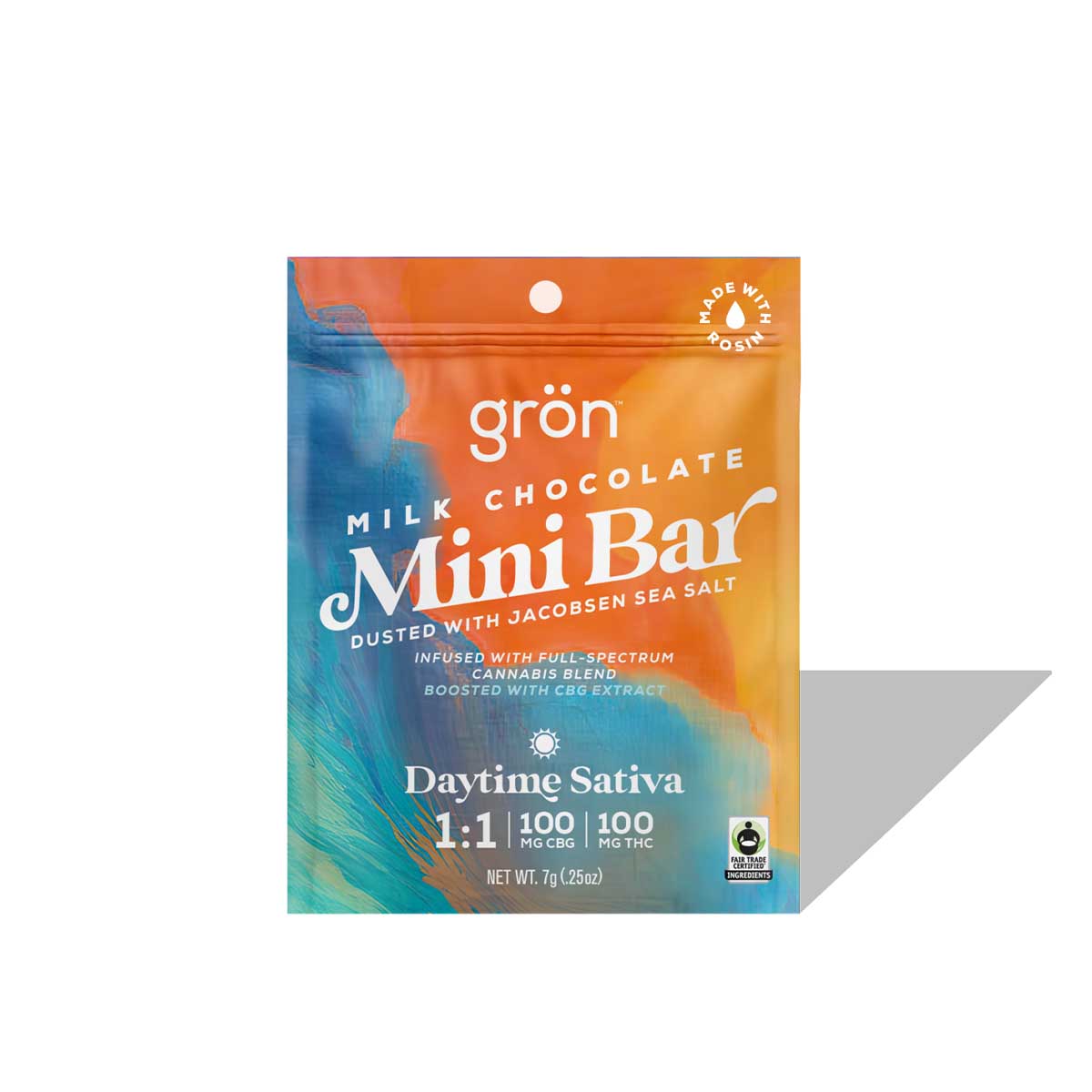 1:1 Sea Salt Milk Chocolate Mini Bar - Daytime Sativa (100mg CBG/100mg THC)
