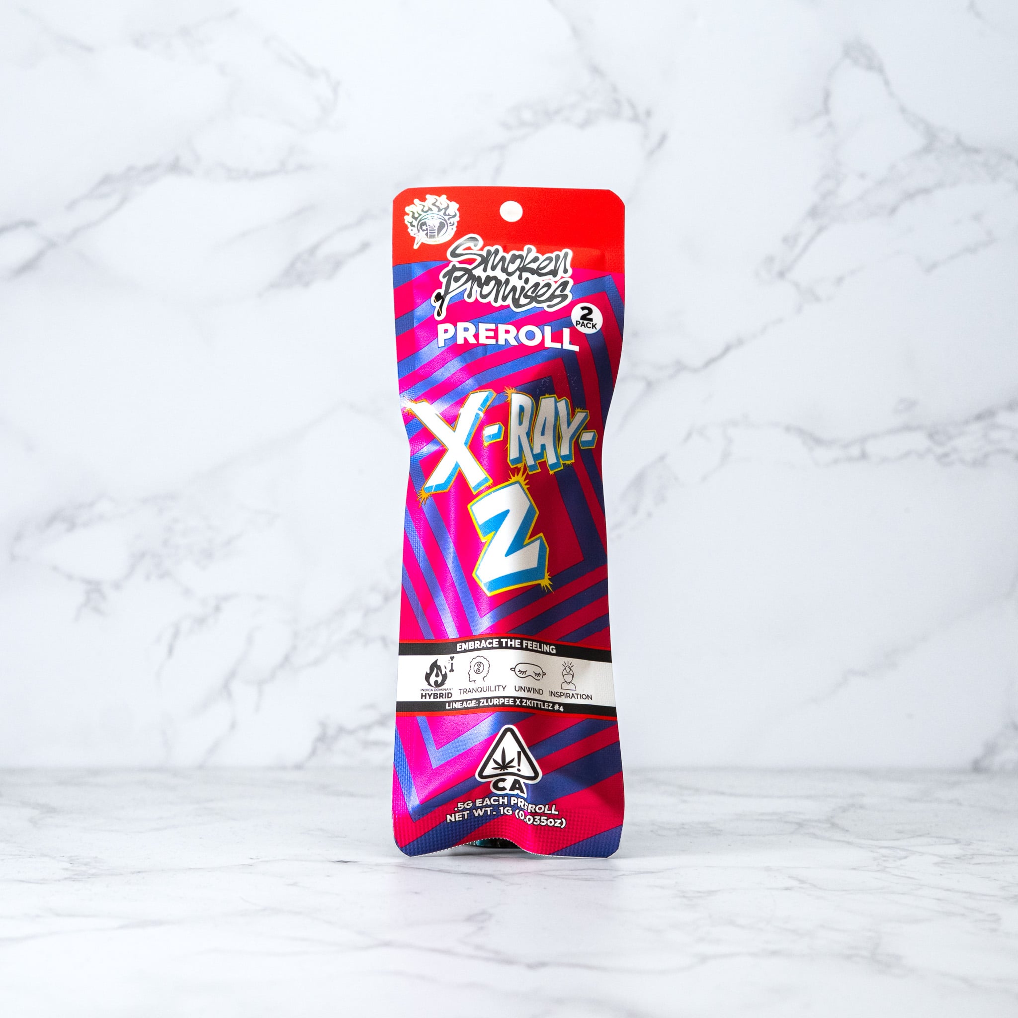 SMOKEN PROMISES - X-RAY-Z - PREROLL - INDICA HYBRID - (2PK) - [1G]