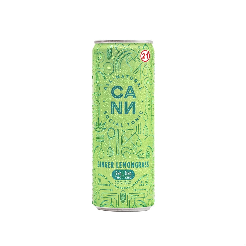 Cann - Hemp-Derived Ginger Lemongrass 12oz (3mg THC 6mg CBD)