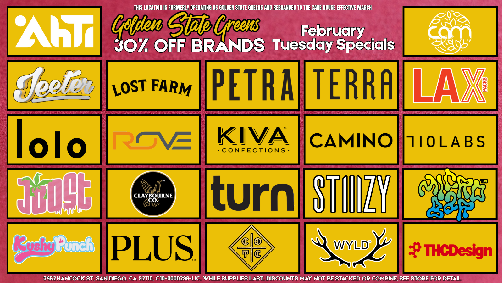 TUESDAY - 30% OFF SELECT BRANDS special