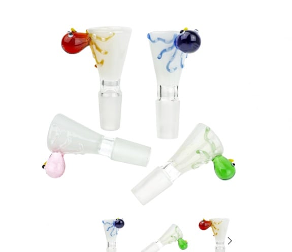 Color Octopus White Bowl Piece 14mm $8