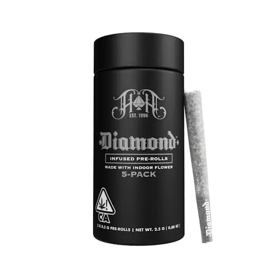 Purple Papaya | Indica - Diamond THCA-Infused Pre-Rolls - 2.5G 5-Pack