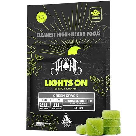 Green Crack Lights On Energy Gummies | 100mg THC - 50mg THCV