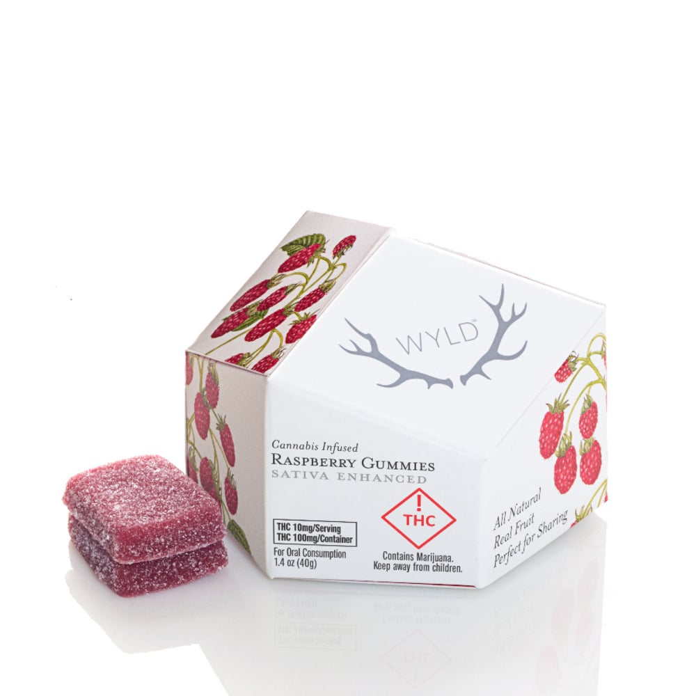 Raspberry Sativa Enhanced Gummies | 100mg
