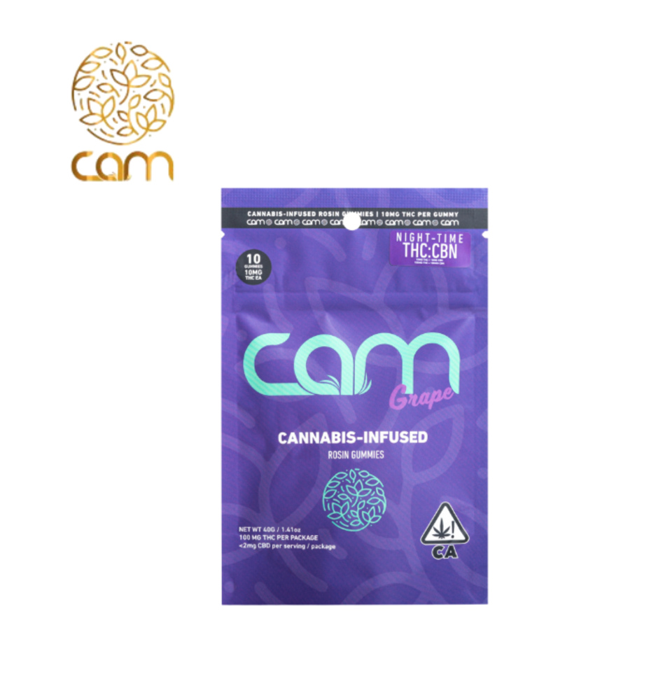 Grape 1:1 Thc:Cbn 100mg 10 Pack Rosin Infused Gummies