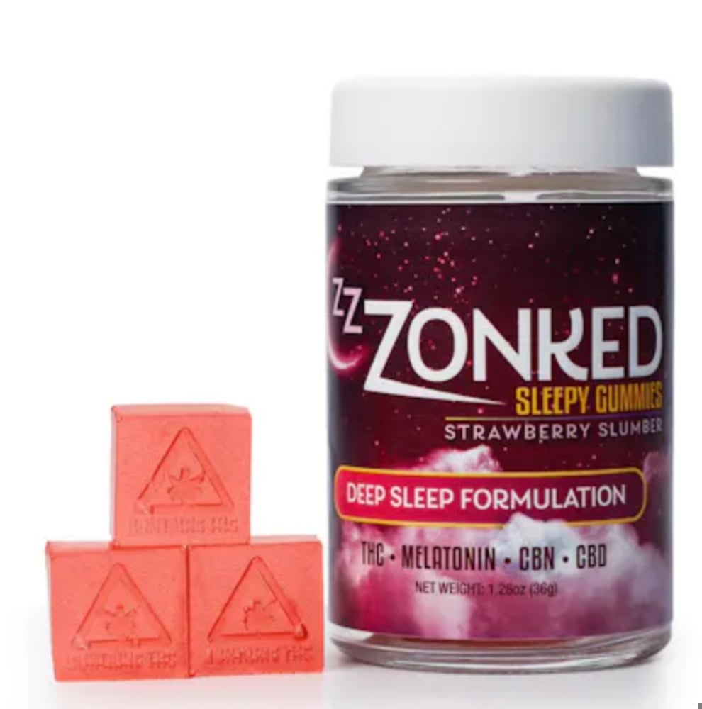 1:1:1 Zzzonked Sleepy Strawberry Slumber Gummies [20pk] (CBD:CBN:THC)
