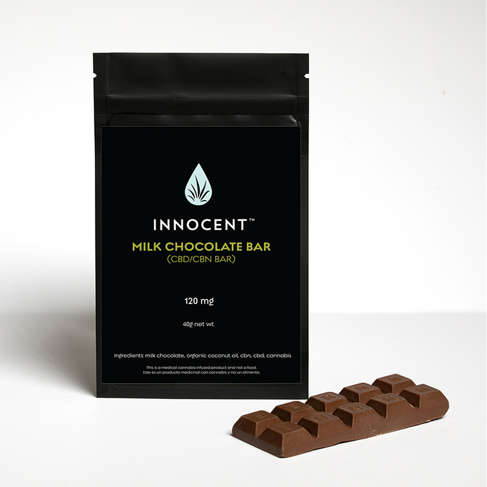 CBD/CBN Milk Chocolate (120mg) INNOCENT Chocolate Bar Jane