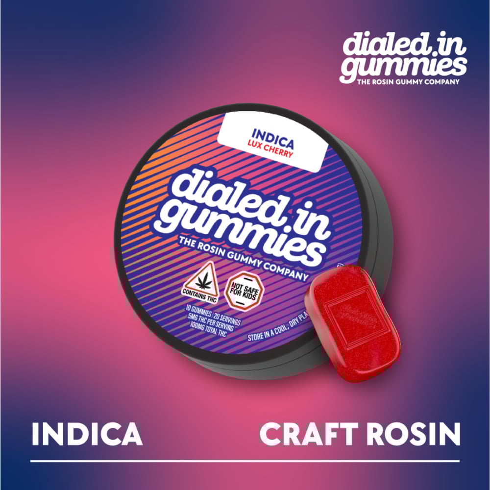 Dialed In - Lux Cherry Classic Rosin Gummies (100mg 10pk) Dialed In - Lux Cherry Classic Rosin Gummies (100mg 10pk)