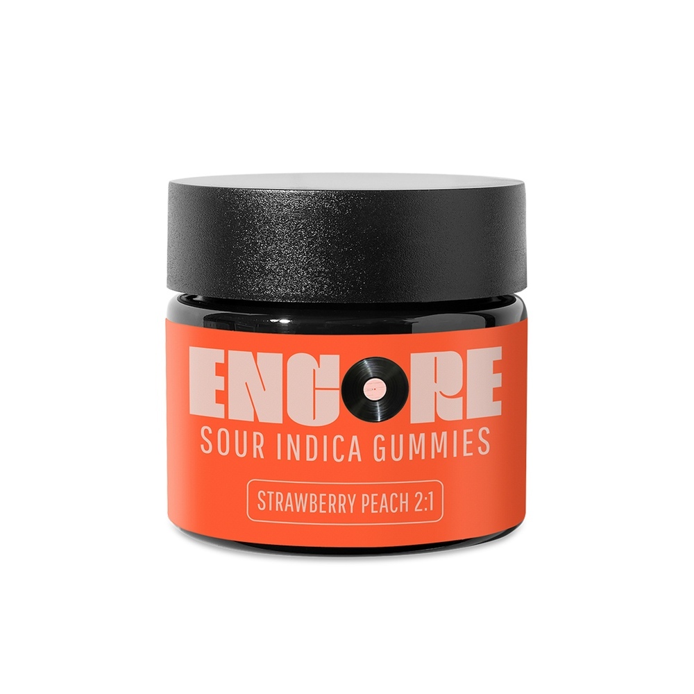 2:1 Sour Strawberry Peach CBD:THC [10pk] (200mg CBD/100mg THC)