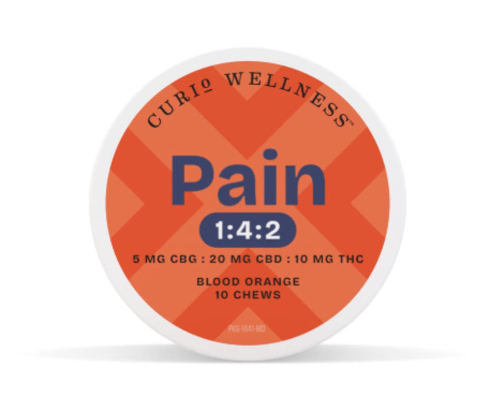 Pain Blood Orange 1:4:2 Chews [10pk] (200mg CBD/100mg THC/50mgCBG)