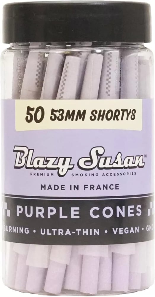 Blazy Susan | purple paper cones 1 1/4 | 50ct