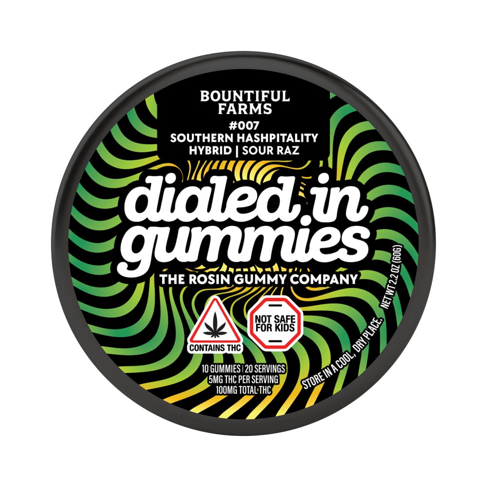 Dialed In - Sour Raz x Southern Hashpitality Limited Edition Rosin Gummies (100mg 10pk)
