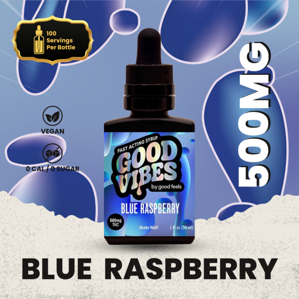 Good Vibes - Fast-Acting Blue Raspberry Tincture Syrup (500mg)