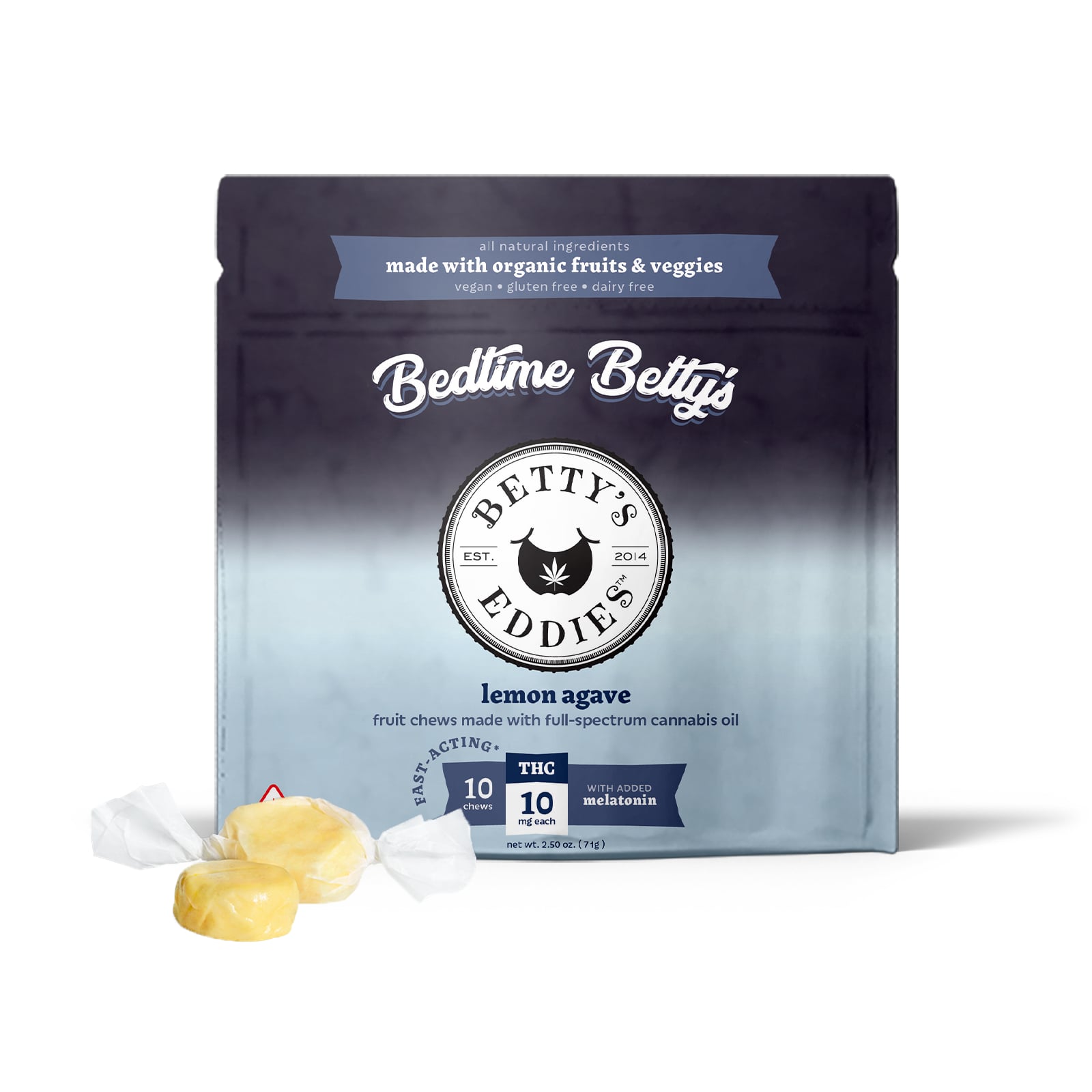 Bedtime Betty’s Lemon Agave [10pk] (100mg THC) Sleep Fruit Chews