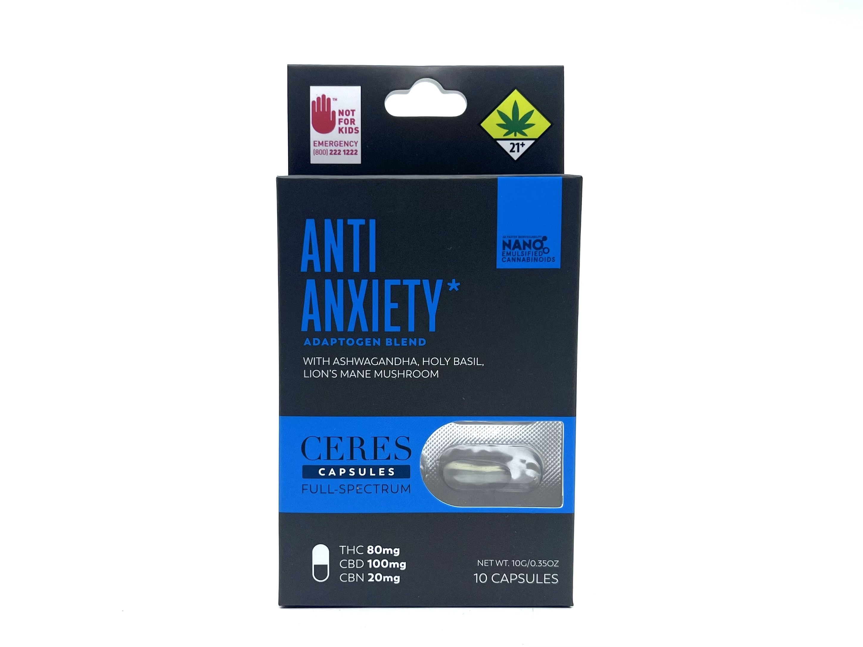 Anti-Anxiety [10pk] (100mg CBD/80mg THC/20mg CBN)