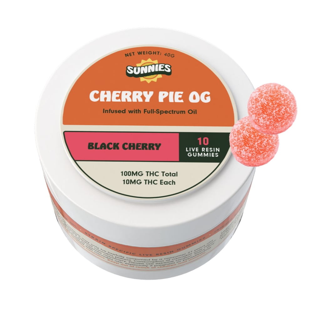 Cherry Pie OG Live Resin - Black Cherry Gummies Edible [10pk] (100mg)