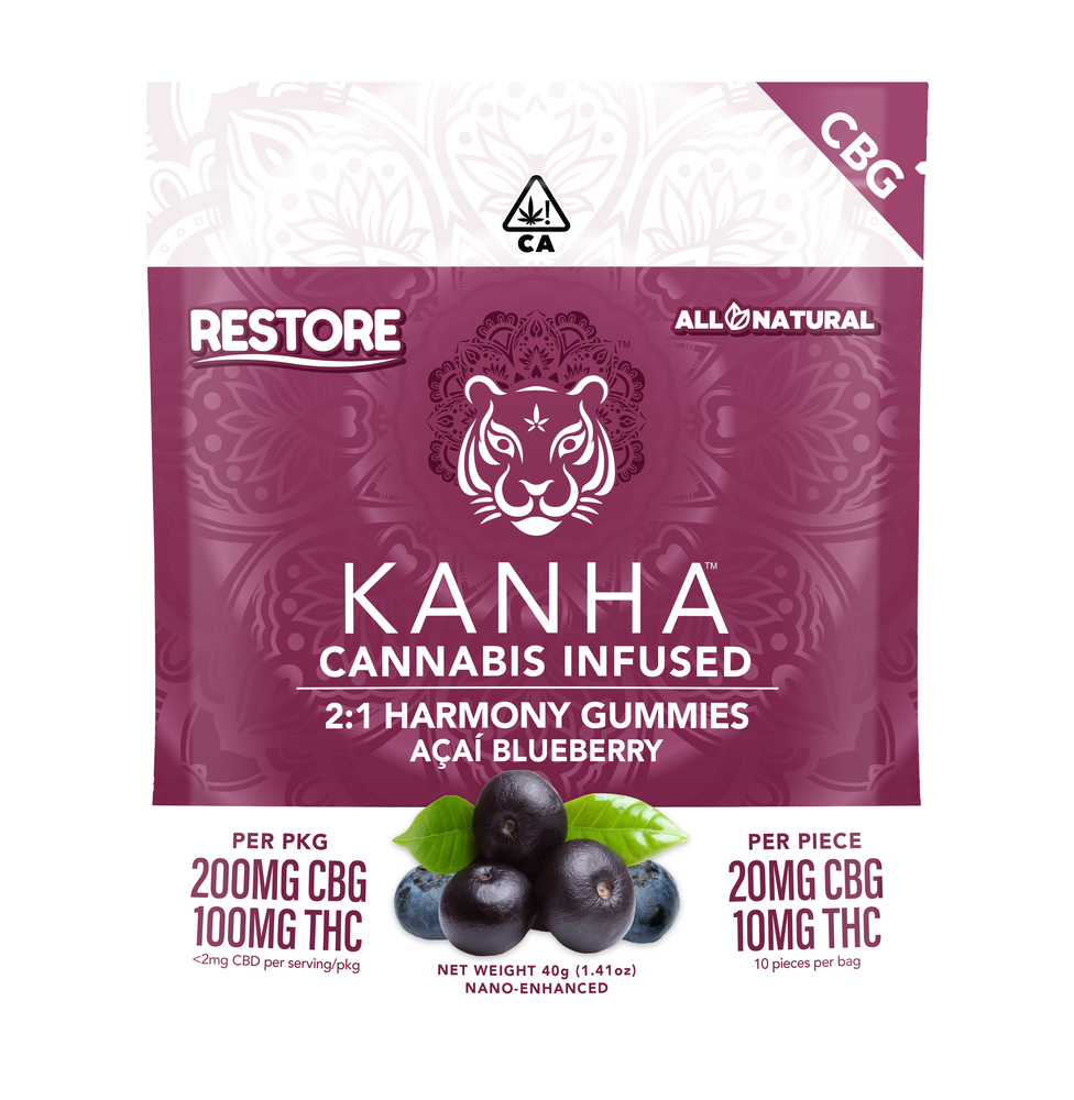 Harmony Restore 2:1 Acai Blueberry [10pk] (200mg CBG /100mg THC)
