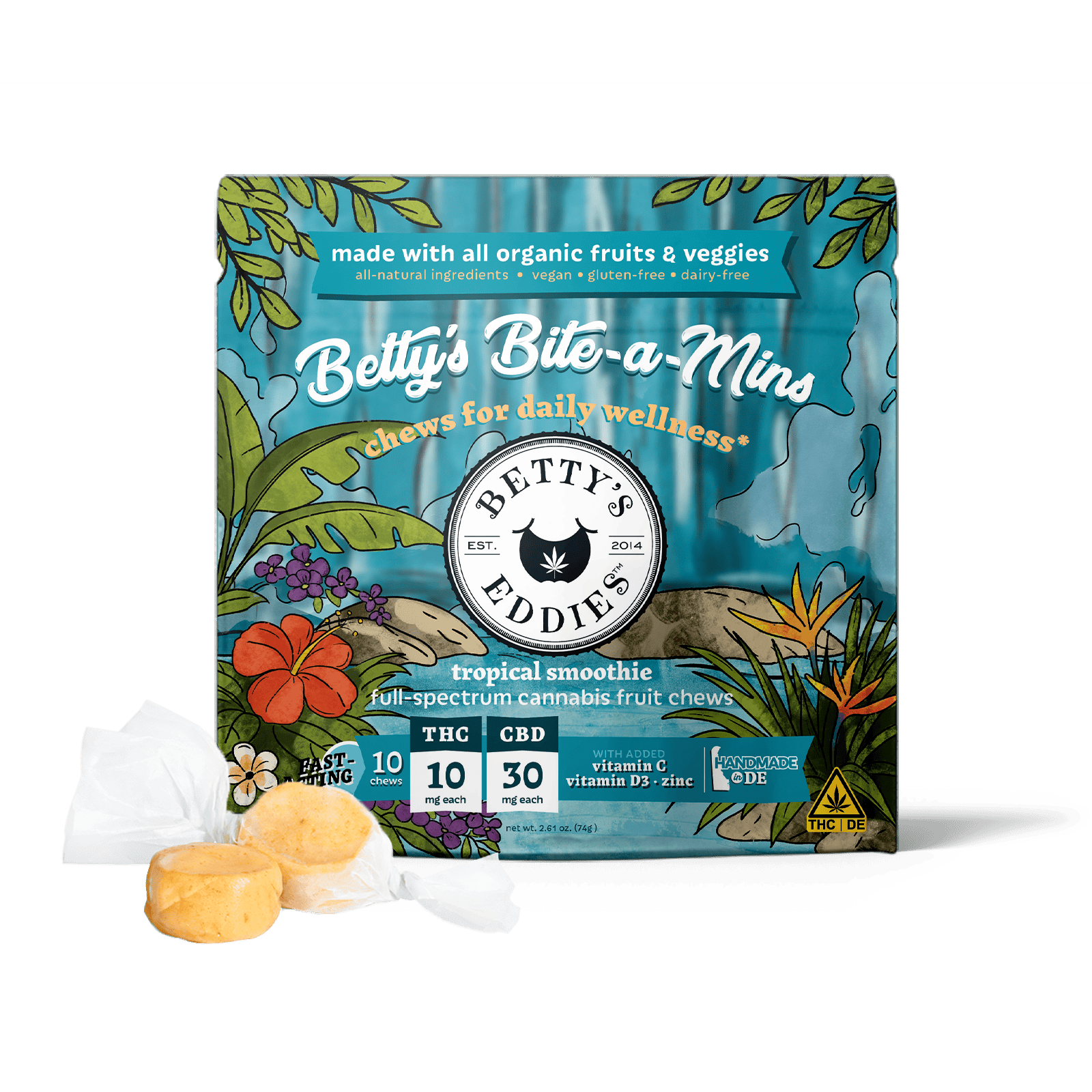 Betty's Bite-a-Mins - Tropical Smoothie [10pk] (100mg THC/300mg CBD)