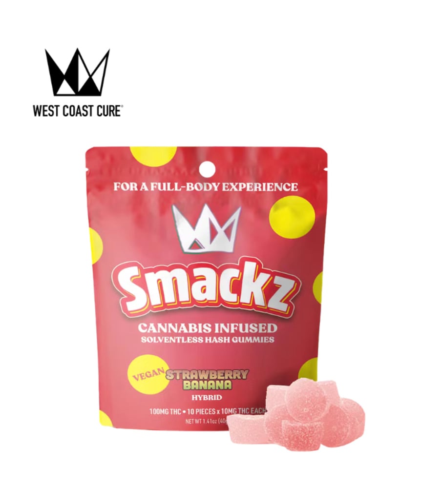 STRAWBERRY BANANA 100MG HASH INFUSED 10 PACK GUMMIES