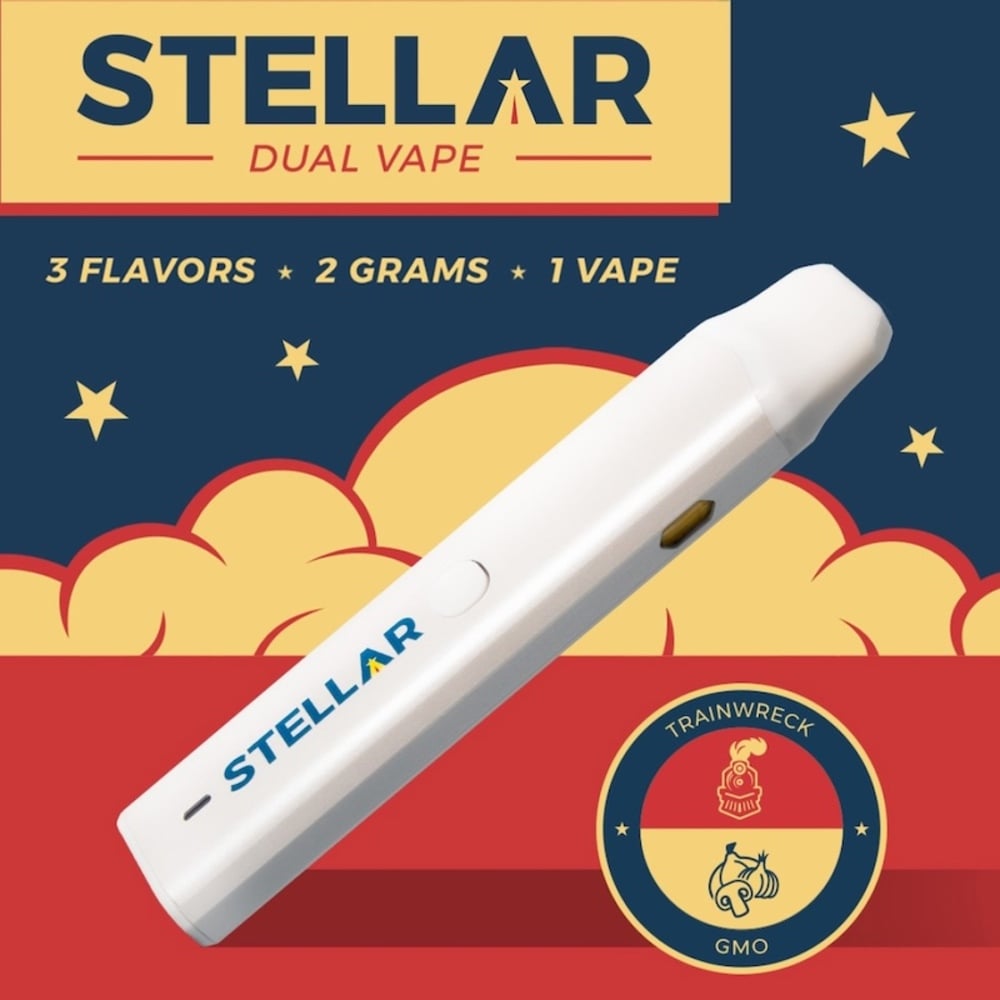 Stellar - Trainwreck x GMO Dual Vape (2g) *NP Stellar - Trainwreck x GMO Dual Vape (2g) *NP