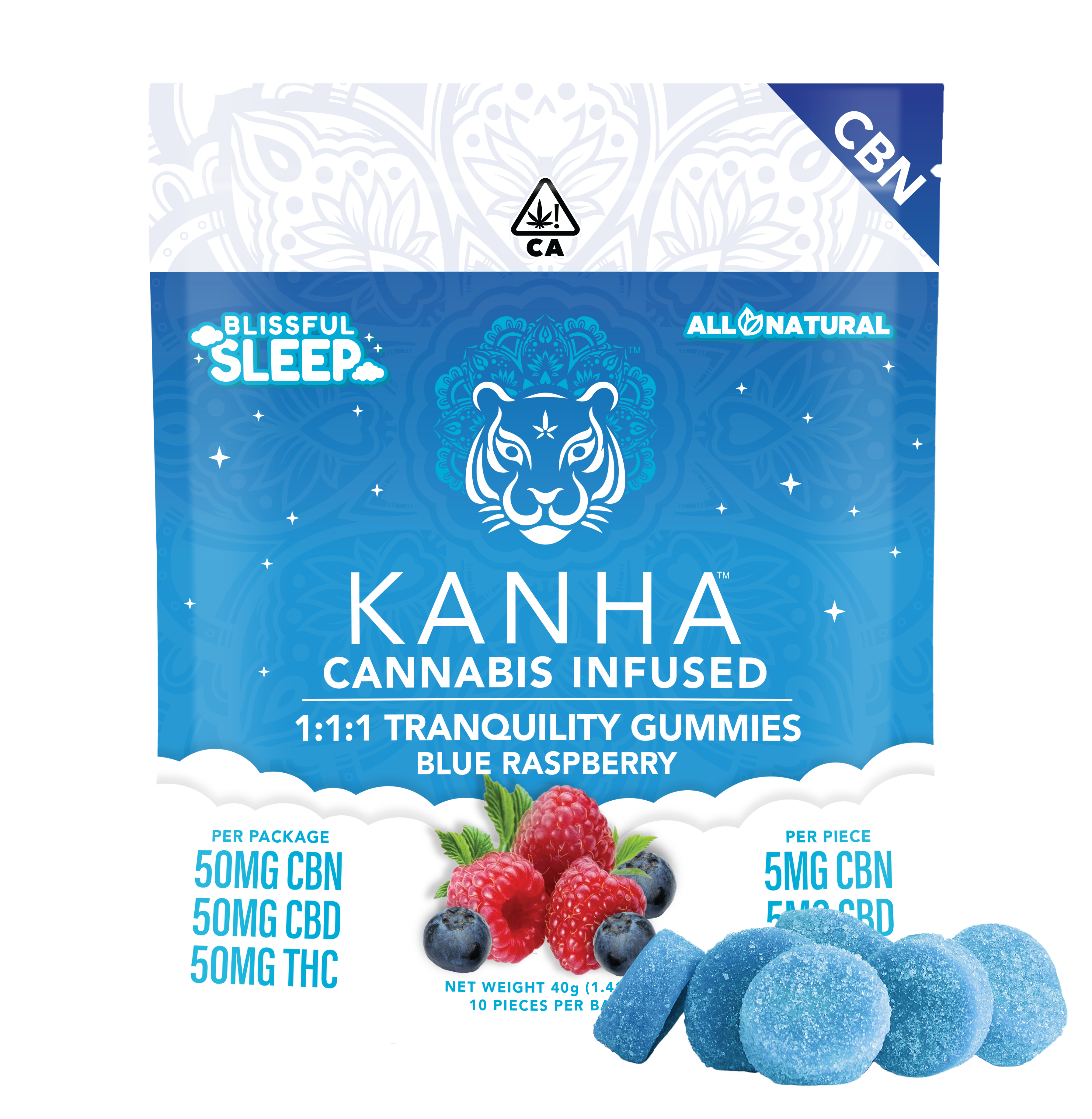 1:1:1 Sleep Tranquility (50mg CBD/50mg THC/50mg CBN) [10pk]