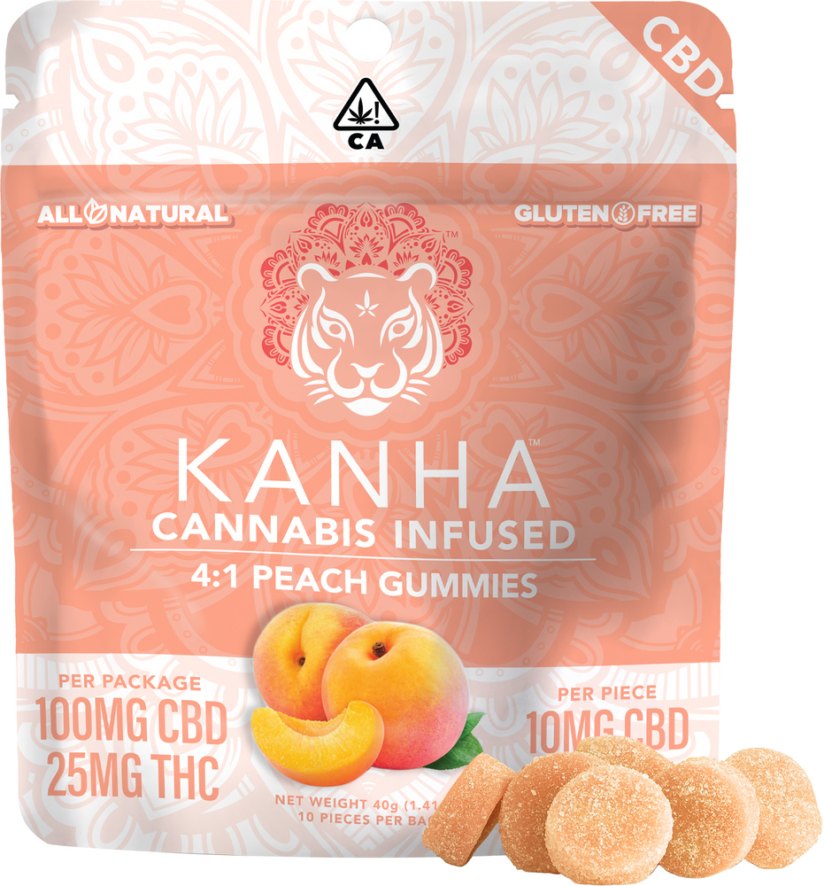 4:1 Peach [10pk] (100mg CBD/25mg THC)