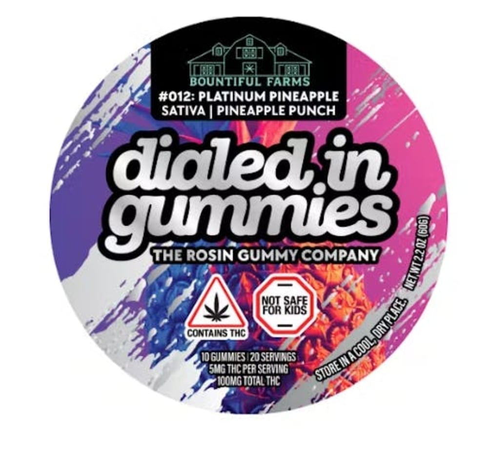 100mg - Platinum Pineapple #012 - Rosin Gummies (10pk)