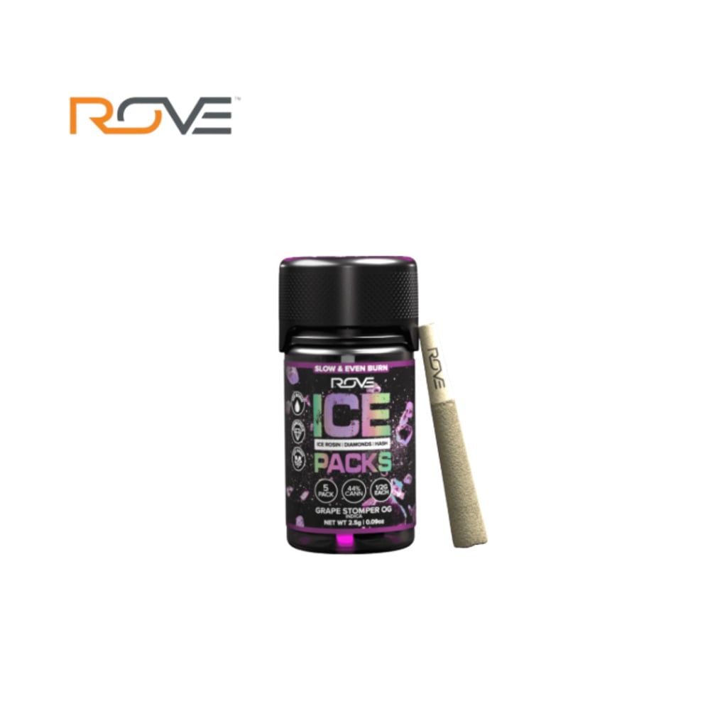 GRAPE STOMPER OG 2.5G 5 PACK ROSIN INFUSED PREROLLS